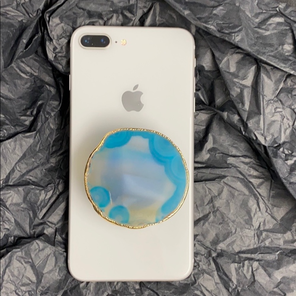 Agate Geode Stone Phone Grip Stand PopSocket 24KGP
